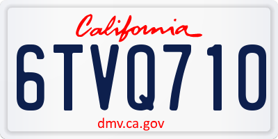 CA license plate 6TVQ710