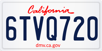CA license plate 6TVQ720