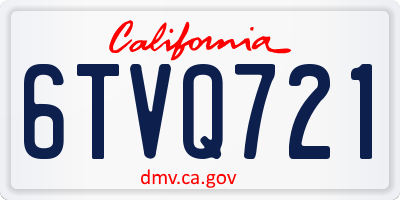 CA license plate 6TVQ721