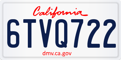 CA license plate 6TVQ722