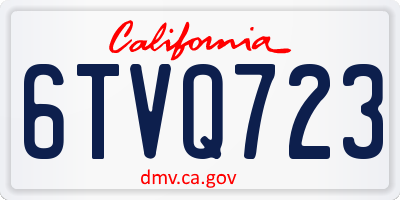 CA license plate 6TVQ723