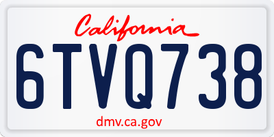 CA license plate 6TVQ738
