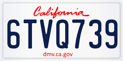 CA license plate 6TVQ739