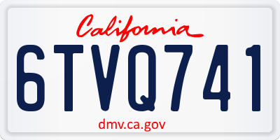 CA license plate 6TVQ741