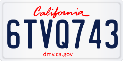 CA license plate 6TVQ743