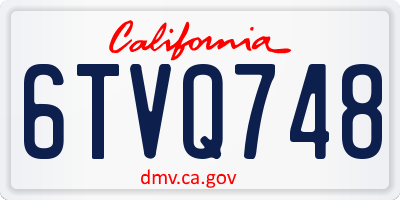 CA license plate 6TVQ748