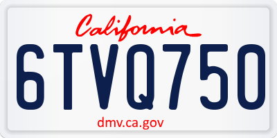 CA license plate 6TVQ750