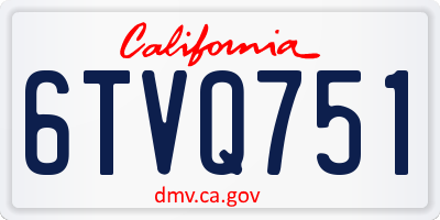 CA license plate 6TVQ751