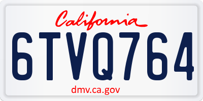 CA license plate 6TVQ764