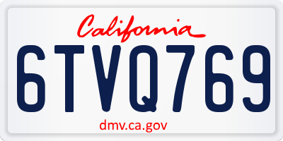 CA license plate 6TVQ769
