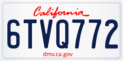 CA license plate 6TVQ772