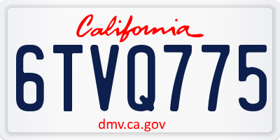 CA license plate 6TVQ775