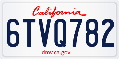 CA license plate 6TVQ782