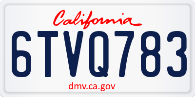 CA license plate 6TVQ783