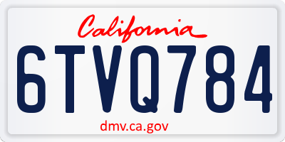CA license plate 6TVQ784