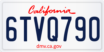 CA license plate 6TVQ790