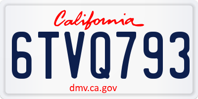 CA license plate 6TVQ793