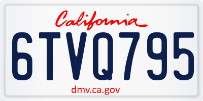 CA license plate 6TVQ795