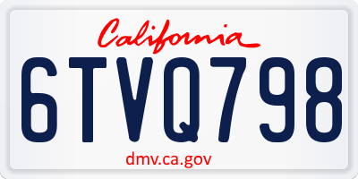 CA license plate 6TVQ798