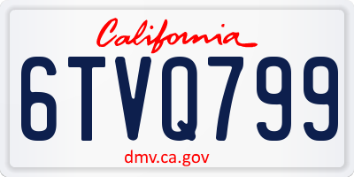 CA license plate 6TVQ799
