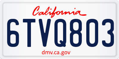 CA license plate 6TVQ803