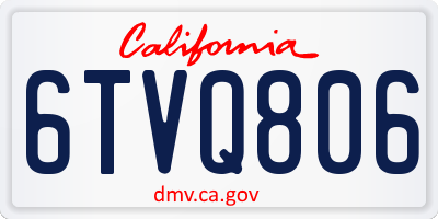 CA license plate 6TVQ806