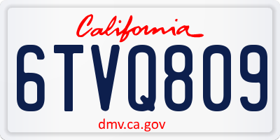 CA license plate 6TVQ809