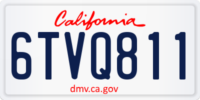 CA license plate 6TVQ811