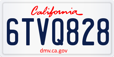 CA license plate 6TVQ828