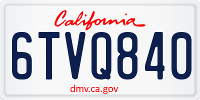 CA license plate 6TVQ840
