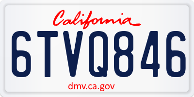 CA license plate 6TVQ846