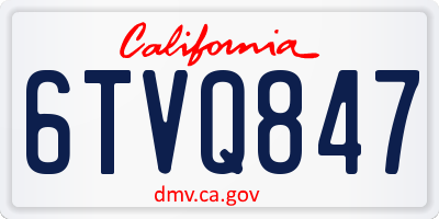CA license plate 6TVQ847