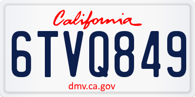 CA license plate 6TVQ849