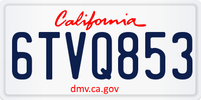 CA license plate 6TVQ853