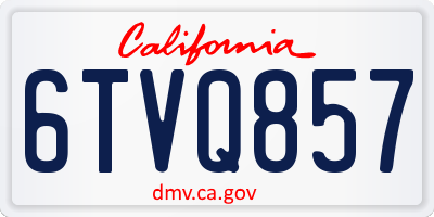 CA license plate 6TVQ857