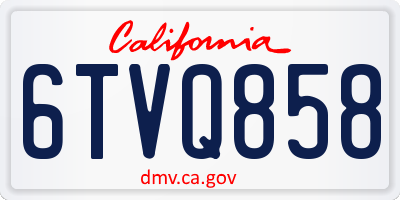 CA license plate 6TVQ858
