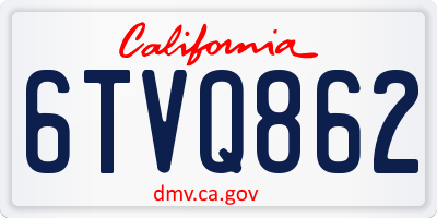 CA license plate 6TVQ862