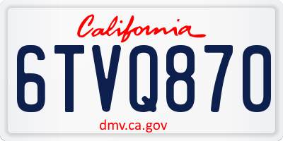 CA license plate 6TVQ870