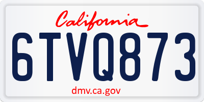 CA license plate 6TVQ873