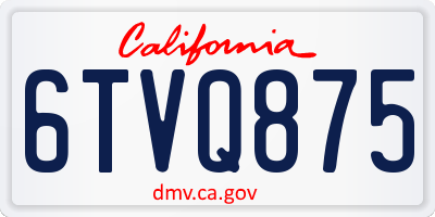 CA license plate 6TVQ875