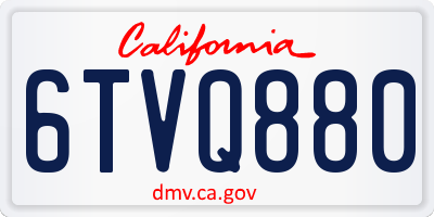 CA license plate 6TVQ880