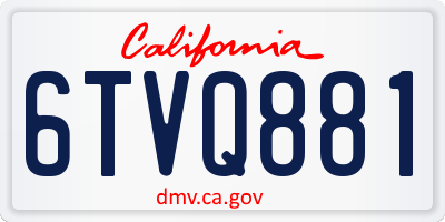 CA license plate 6TVQ881
