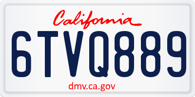 CA license plate 6TVQ889