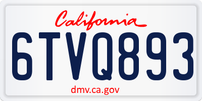 CA license plate 6TVQ893