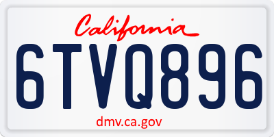 CA license plate 6TVQ896