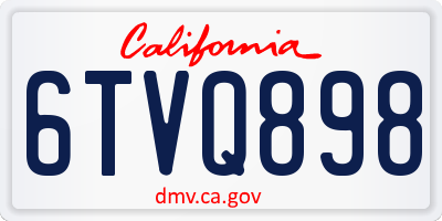 CA license plate 6TVQ898