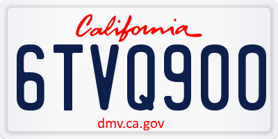 CA license plate 6TVQ900