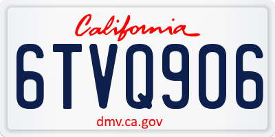 CA license plate 6TVQ906
