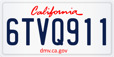 CA license plate 6TVQ911