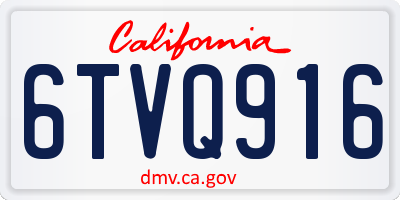 CA license plate 6TVQ916